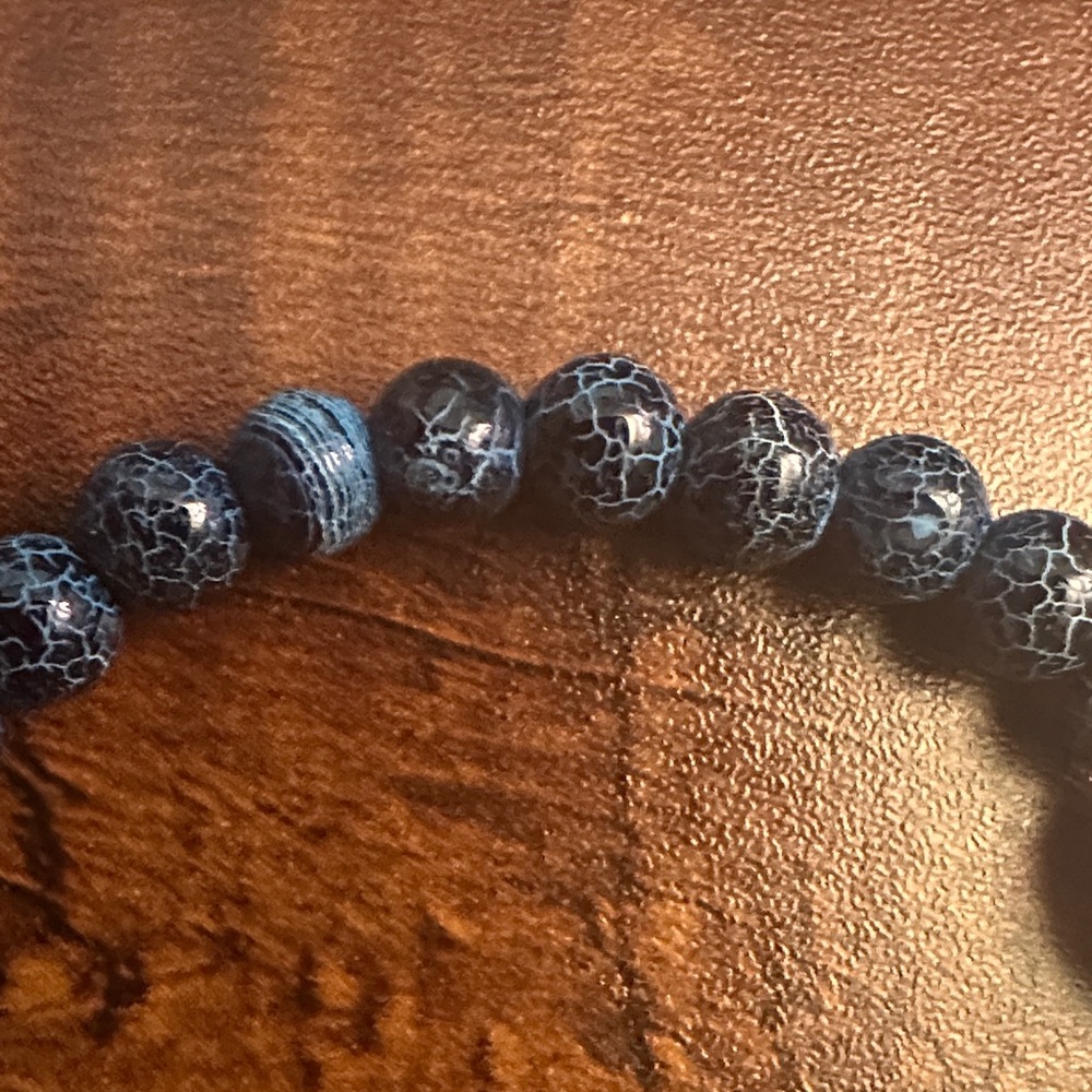 NOGU Blue Firefly glass Bracelet with ultraviolet light Keychain - Picture 4 of 4